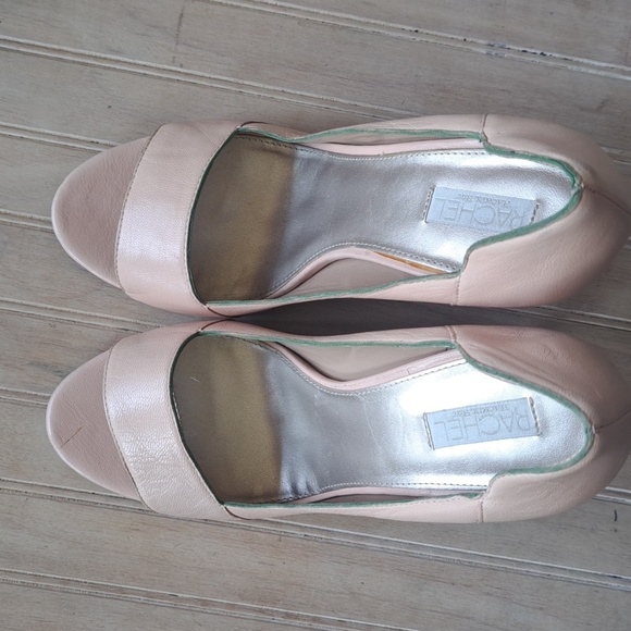 Rachel Roy Leather Soft Blush Pink Open-toe Stiletto High Heel Pumps Designer - Picture 3 of 15